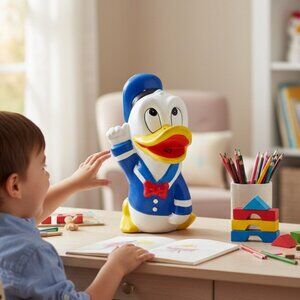 Vintage Walt Disney Productions Bank Figurine Donald Duck Sailor Maritime